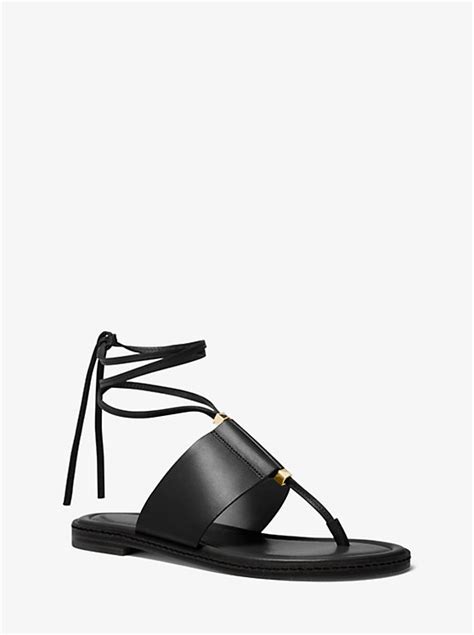 michael kors marlon leather lace-up sandal|MICHAEL Michael Kors Marlon Signature Logo Flatform Sandals.